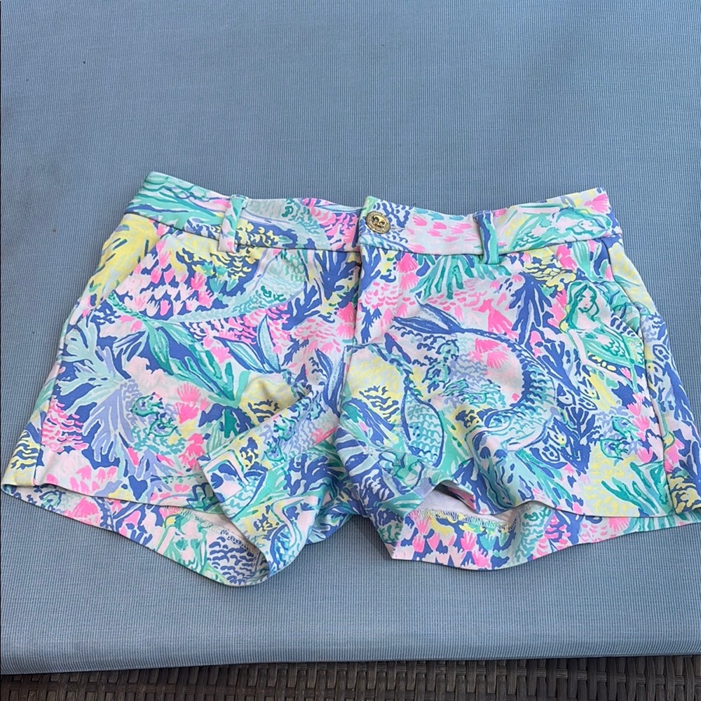 Lilly Pulitzer High Waist Blue and Pink Resort Shorts